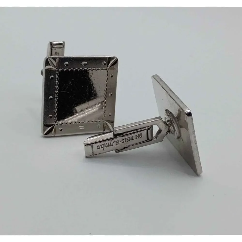 Vintage Sterling Silver Cufflinks – Signed Squire Sterling